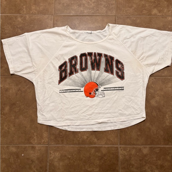 Vintage 1993 NFL Cleveland Browns Cross Training Football Crop Top Womans Small - Picture 1 of 4